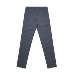 Standard pants in grey, featuring a straight leg cut and back pockets. The image displays the rear view of the trousers.