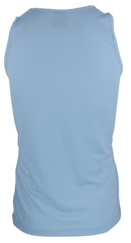 A light blue men's singlet with a smooth texture and a simple back design, featuring a logo.