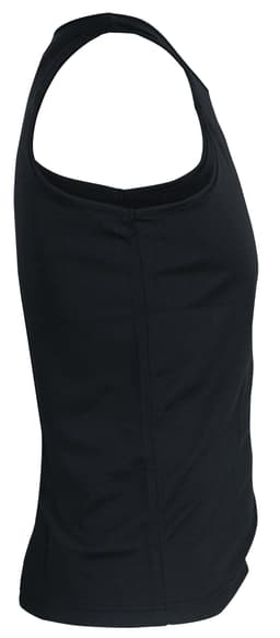 A black men's singlet featuring a classic tank top design and a fitted style. Includes a logo.