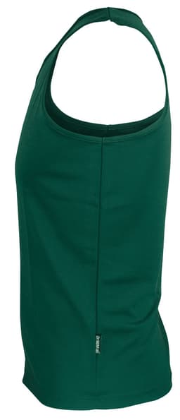 A green men's singlet with a ribbed texture and a small logo on the side.