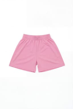 Pink sports shorts with an elastic waistband, featuring a simple design and no visible logos.