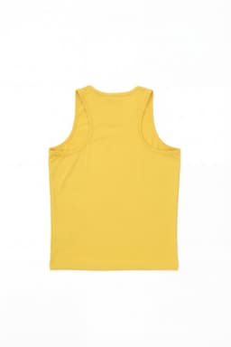 A yellow youth singlet with a simple design and no visible logos, featuring a classic tank top style.