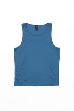 A blue Core Singlet features a simple sleeveless design and includes a logo.