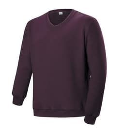 A purple kids' V neck fleece jumper featuring long sleeves and a standard hem. It includes a logo on the chest.