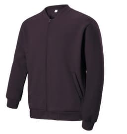 A unisex adults fleece jacket with a zip in dark purple, featuring a zip front and pockets.