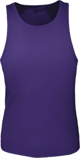 A purple ladies' singlet with a brushed action back design and a subtle logo.