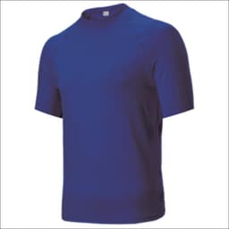 A short sleeve rashie in a deep blue colour with a fitted design and no visible logos or branding.