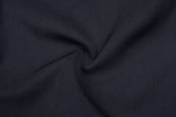 A dark navy fabric with a smooth texture, featuring a soft twist pattern. It is suitable for various clothing applications.
