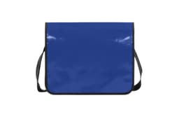 A blue Economy LorryBag with a black strap and trim. It features a smooth, shiny surface and a single compartment.