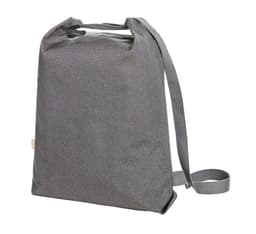A grey multi bag with a simple design, featuring a shoulder strap and a small brand logo.