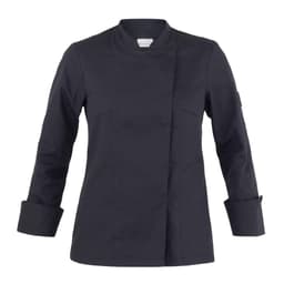 A black Agata Jacket featuring a clean design and long sleeves with rolled cuffs. It also has a logo.