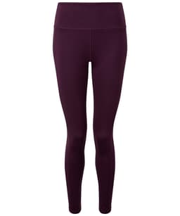Performance compression leggings in a deep burgundy colour, featuring a high waistband and a sleek, fitted design.