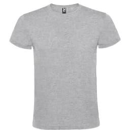 A grey Atomic 150 T-Shirt displayed front-on, featuring a round neck and short sleeves. It has a logo at the neckline.