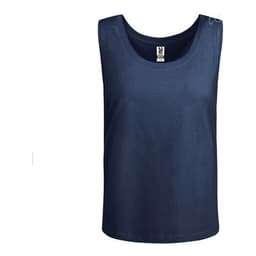A navy tank top with a simple design, featuring a logo on the label. Ideal for casual wear or layering.