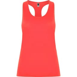 A red Aida Tank Top with a racerback design and a small logo tag.