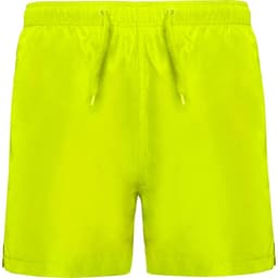 Bright yellow Aqua Swimming Shorts featuring an elasticated waistband and drawstring, ideal for summer activities.