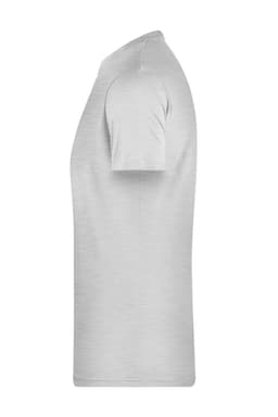 A light grey men's basic t-shirt featuring short sleeves and a crew neck, with a subtle brand logo.