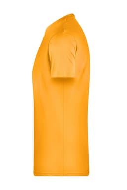 A short-sleeved men's t-shirt in vibrant orange, featuring a smooth fabric and a fitted silhouette. Includes a logo.