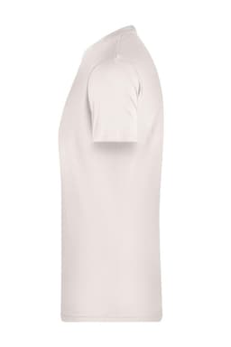A light grey men's basic T-shirt with a simple design and short sleeves. It features a branding logo.