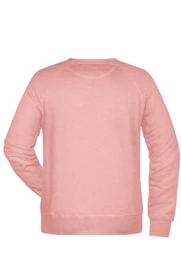 A pink jumper with long sleeves and a classic crew neck design, featuring a plain back and a subtle brand logo.