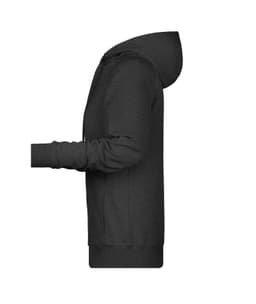 A charcoal grey ladies hoodie featuring a hood and long sleeves, with a simple design and a logo.