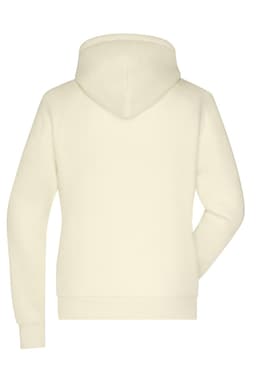 A cream-coloured ladies lounge hoodie with a hood, featuring a simple design and no visible branding.