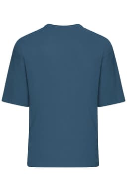 An oversized t-shirt in a deep blue colour, featuring a plain design and short sleeves.