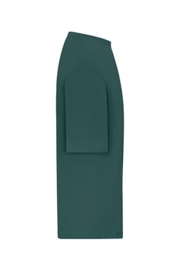 An oversized green T-shirt featuring short sleeves and a simple design with a logo.