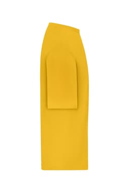 A bright yellow oversized T-shirt with a loose fit and a single large sleeve detail on the side.