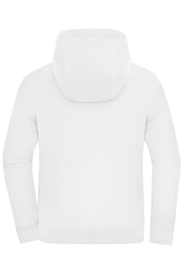 An oversized hooded jacket in white, featuring a spacious silhouette and a plain design without visible logos.