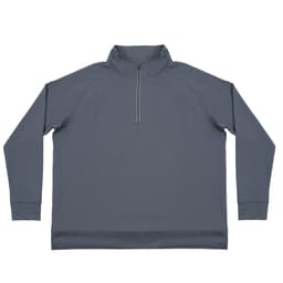 A grey 1/4 zip windbreaker featuring long sleeves and a collar. It has a simple design with a logo.