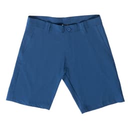 Coated dual function shorts in a vibrant blue colour, featuring pockets and a sleek design.
