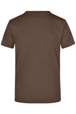 A brown T-shirt with a standard crew neck and short sleeves. The back is plain with no visible design or logo.