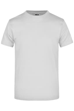 A plain white short-sleeve t-shirt with a logo. Suitable for casual wear.