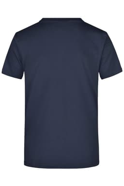 A navy blue t-shirt with a short sleeve design, featuring a plain back and no visible branding.