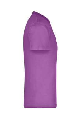 A purple t-shirt with a classic fit and short sleeves. It features a logo on the front.