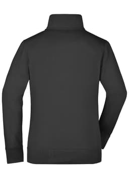 A black ladies jacket with a high collar and long sleeves, featuring a plain back design.