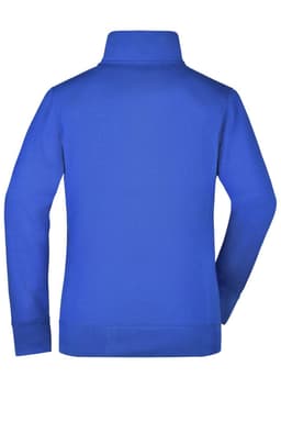 A blue ladies jacket featuring a high neck and long sleeves, with a simple design and no visible branding.