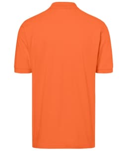 An orange Classic Polo shirt featuring a collared design and short sleeves, with a logo on the back.