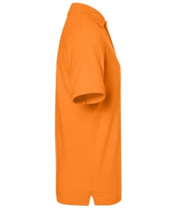 An orange Classic Polo shirt with a collar and short sleeves, featuring a logo on the chest.