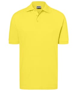 A bright yellow Classic Polo shirt with a collared neck and short sleeves, featuring a logo on the chest.