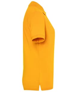 A classic polo shirt in bright yellow, featuring a classic collar and short sleeves. Includes a logo on the chest.