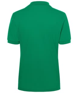A green Classic Polo shirt, featuring a collar and short sleeves, with a logo on the back.