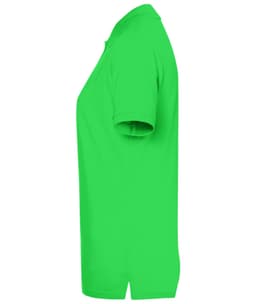 A bright green polo shirt for women, featuring a classic design and a collar. The shirt has a logo on it.