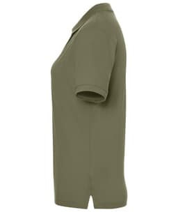 A Classic Polo Ladies shirt in olive green, featuring a simple design and a logo on the chest.