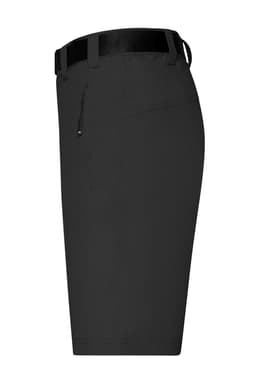 Men's trekking shorts in black, featuring a side pocket and a belt loop. The fabric is lightweight and durable.