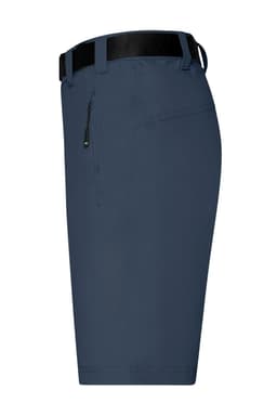 Men's trekking shorts in dark navy, featuring a zip pocket and a black belt. Comes with a logo on the waistband.