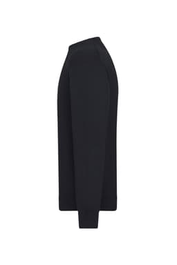 A black men's round-neck pullover jumper with long sleeves, featuring a simple design.