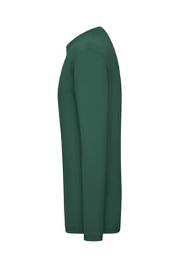 A long-sleeve men's T-shirt in dark green, featuring a logo on the fabric.