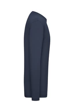 A long-sleeved men's t-shirt in navy, featuring a fitted silhouette and a subtle logo.